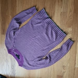 Banana Republic Luxury cashmere blend sweater, purple/Grey striped, size xs